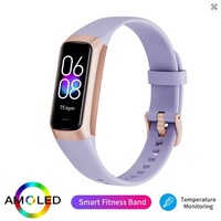 LIGE 1.1" AMOLED Smartwatch for Women & Men – Fitness Tracker, Heart Rate, Waterproof Sports Smart Bracelet (Pink, Black, Grey, Claret, Purple) - Thumbnail 3