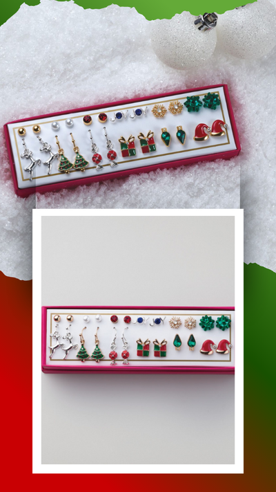 Holly Jolly 12-Piece Earring Pack - FINAL SALE