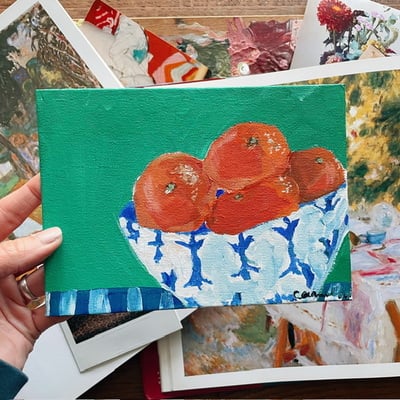 “gathered”  5x7 inch still life, original painting no.03