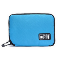Portable Electronic Accessories Travel Case β Large Nylon Cable Organizer Bag for Cords, Hard Drives, Tablets & Tech Gear (Blue/Black/Green) - Thumbnail 3