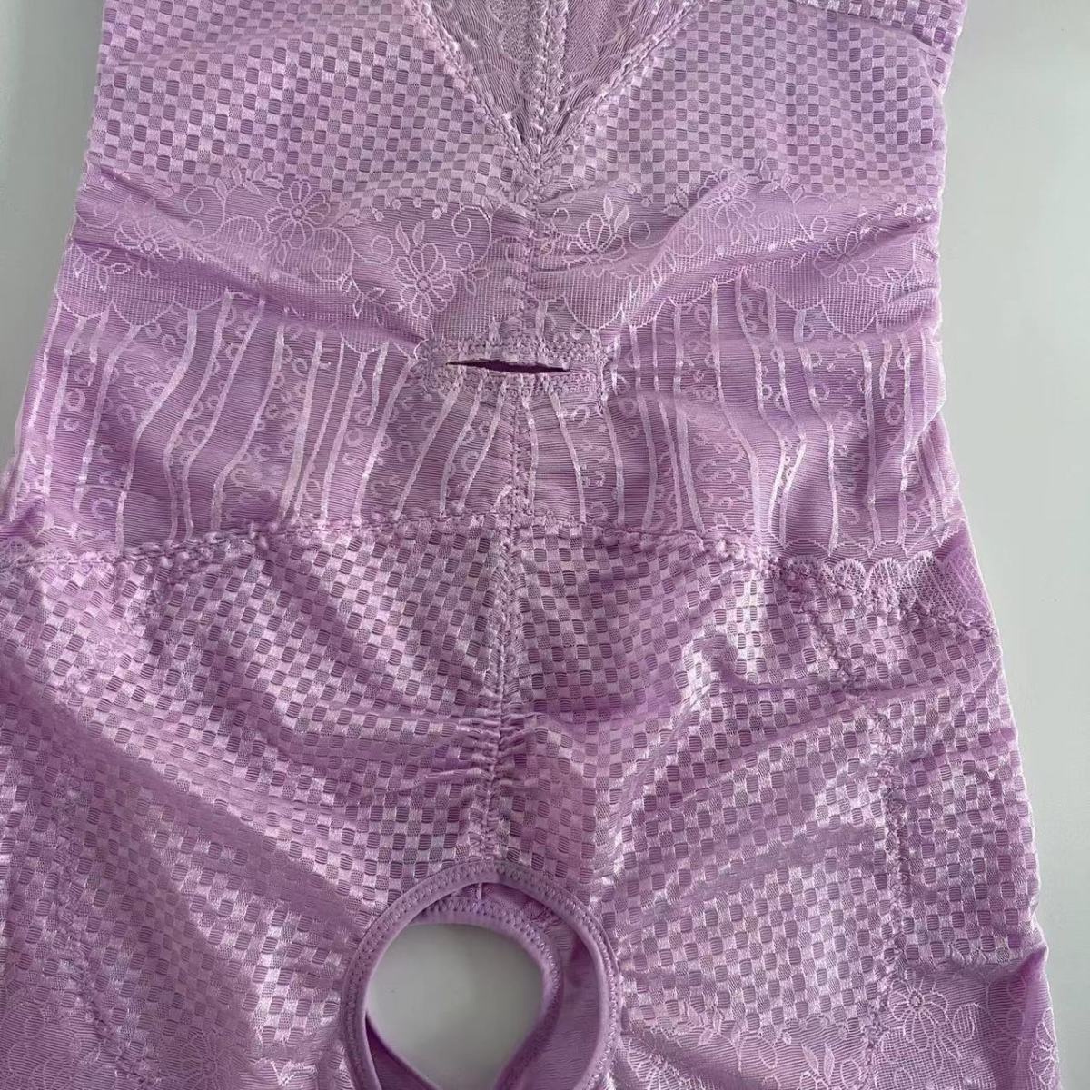 Summer zipper crotchless jacquard buttlifter slim shapewear bodysuit