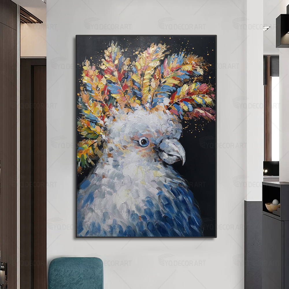 Copy of Copy of Original Handpainted Colorful Parrot Oil Painting Bird