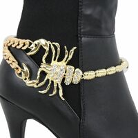 Women Gold Metal Boot Chain Scorpion Shoe Charm Western Fashion Jewelry  - Thumbnail 3