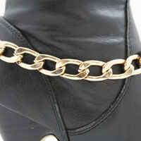 Women Gold Metal Boot Chain Links Shoe Charm Western Fashion Jewelry Classy Style - Thumbnail 5