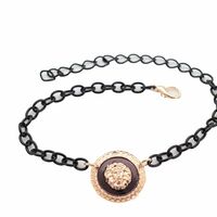 Women Black Metal Boot Chain Gold Lion Coin Medallion Shoe Charm Western Fashion Jewelry  - Thumbnail 9