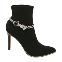 Women Silver Metal Boot Chain Love Heart Shoe Charm Western Fashion Jewelry  - Thumbnail 8