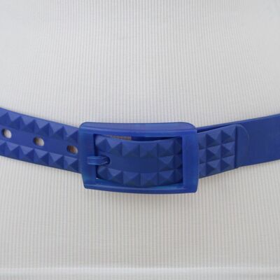Western women navy blue rubber long plastic buckle fashion belt size xs s m l xl