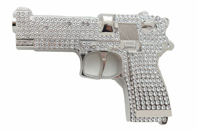 Men Belt Buckle Silver Metal Western Fashion Army Gun Pistol Strong Heavy Bulky