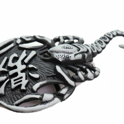 Men belt buckle silver metal western fashion cowboy texas scorpion animal scary