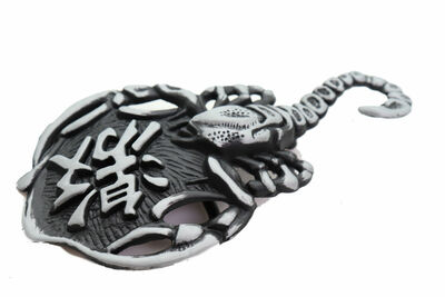 Men Belt Buckle Silver Metal Western Fashion Cowboy Texas Scorpion Animal Scary