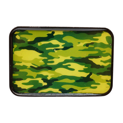 Men black metal belt buckle army green camouflage trendy hunter animal