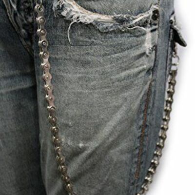 Men silver metal wallet fashion key chain motorcycle chain links biker rocker