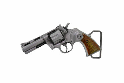 Men Western Fashion Belt Buckle Silver Metal Gun Revolver Weapon Street Hip Hop