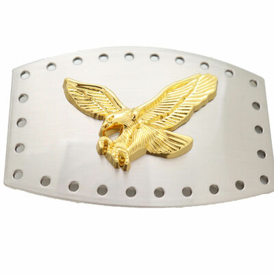 Men western fashion silver metal buckle square gold eagle flying american bird