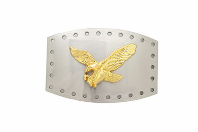 Men Western Silver Metal Buckle Square Gold Eagle Flying American Bird Accessory