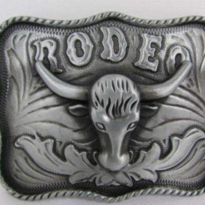 Men women belt buckle fashion silve bull silver metal western cowboy 3d rodeo