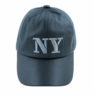 Men women black faux leather baseball cap ny sport hat new york adjustable size