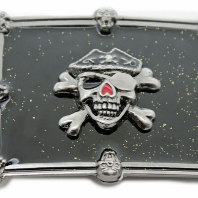 Men women buckle silver skulls skeleton halloween black pirate deat big gothic