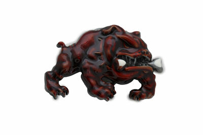 Men Women Gangster Hood Fashion Belt Buckle Brown Color Metal Bulldog Dog Bone