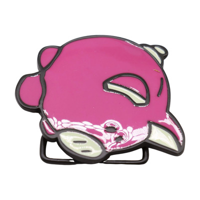 Men women metal fashion belt buckle pink piggy bank animation day easy wear