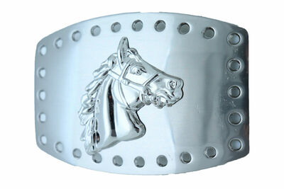 Men Women Western Fashion Belt Buckle Silver Metal Rodeo Horse Animal Country 