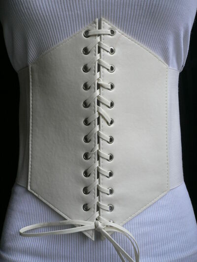 New Belt Sexy Women High Waist White Hip Elastic Big Tie Corset M L XL