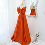 birthday Party Bar Mitzvah Dresses Orange Big Bow Set Strapless Dresses Evening Gowns-4