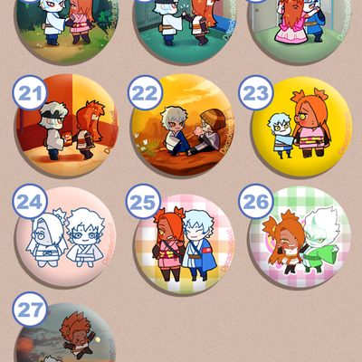 Fanart tiny button set choose 5!