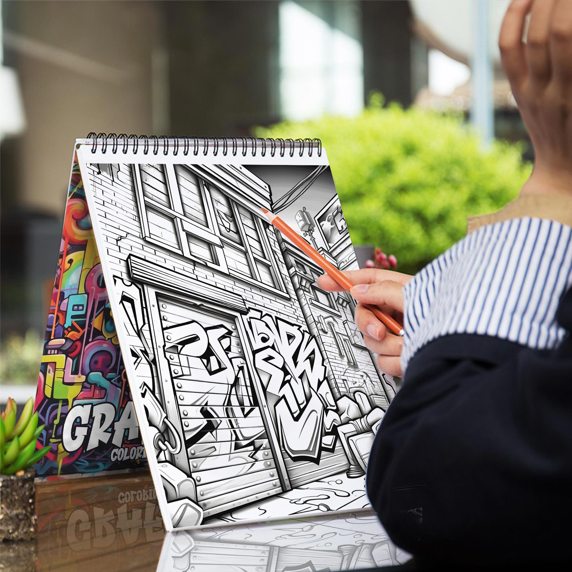 Graffiti Spiral Bound Coloring Book, Embark on an Artistic Journey with