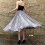 White Sequin Midi Tulle Skirt Women White Sparkly Tulle Midi Skirts Holiday Custom Plus Size Sequin Skirt-4