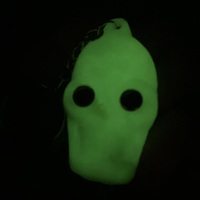 Recycled Plastic Skull Keychains GLOW IN THE DARK (With Rhinestone Eyes) - Thumbnail 1