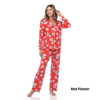 White Mark Women's Long Sleeve Floral Pajama Set - Thumbnail 3