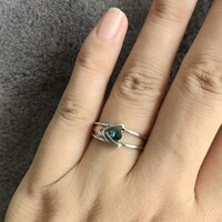 Stylist--Natural Blue Tourmaline Indigolite Ring 925 Sterling Silver Ring US size 7 Brilliant Gemstone - Thumbnail 5