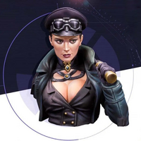 1/10 BUST Resin Steampunk Model Kit Beautiful Girl Pilot Unpainted - Thumbnail 1