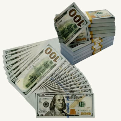Prop money 250 pieces $100 full print,double sided fake bills ,for movie dollar for education,video,gift ,game,play money