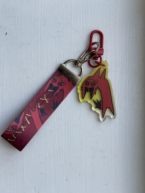 Crazy Cat Keychain