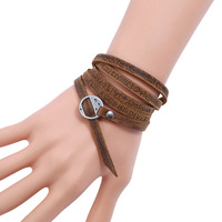 Trendy Stackable Cuff Bracelet Ajustable Genuine Leather Wrap Bracelets Jewelry for Men Women - Thumbnail 1