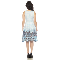 White Mark Women's Fit and Flare Knee Length Dress - Thumbnail 1
