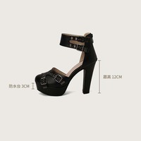 Buckle High Heels Women's Sandals Summer Shoes - Thumbnail 5