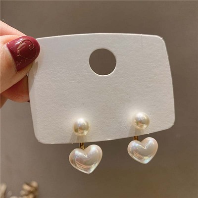 Heart and Pearl Earrings for Women Girls 