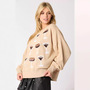 Multiple wine glass sequins loose casual sweatshirt-2
