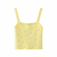 Street Style Faux Pearl Embellished Knit Top - Thumbnail 2