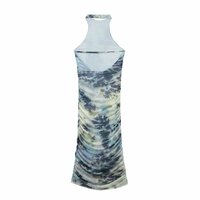 Printed tulle fitted halterneck dress - Thumbnail 1