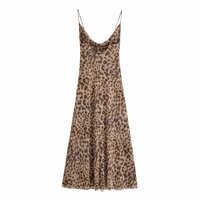 Elegant leopard print suspender dress - Thumbnail 1