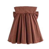 Fashionable bow-decorated open-cut dress - Thumbnail 1