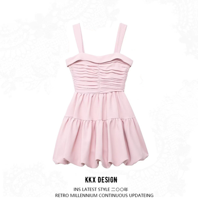 Draped balloon mini slip dress - Thumbnail 4
