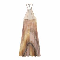 Personalized tie-dye halterneck pleated dress - Thumbnail 1
