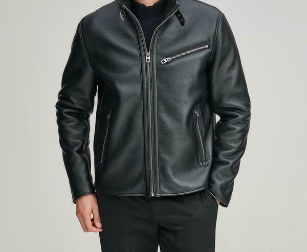 Men's Leather Jacket 100% Genuine Lambskin Leather Jacket Zipper Leather Jacket