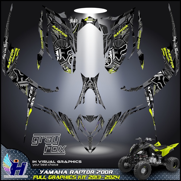 Yamaha Raptor 700 700R graphics kit 2013 2014 2017 to 2024 decals stickers atv