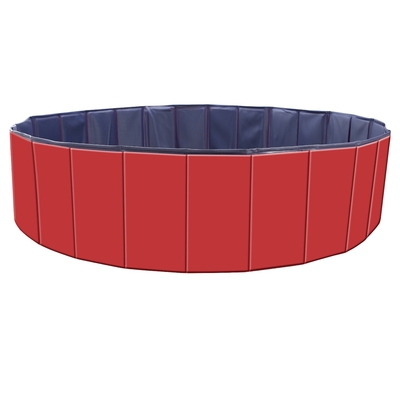 Foldable Pet Swimming Pool PVC Kiddie Baby Dog Swim Pool Bathing Tub Playmat Kids Pools-Red